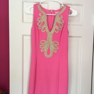 Lilly Pulitzer Bright Pink Embroidered Shift Dress